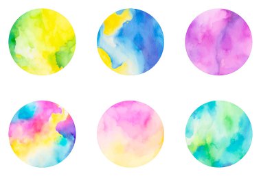 suluboya vektör çemberi seti: başlıklar ve logolar için arkaplan