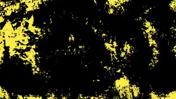 Grunge Tekstury Tła Pętla Sekund Żółty Czarny — Wideo stockowe