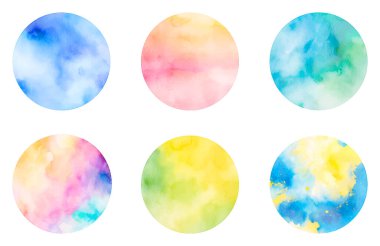 suluboya vektör çemberi seti: başlıklar ve logolar için arkaplan