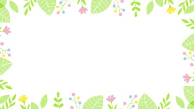 Yapraklar ve çiçekler resimleme çerçevesi