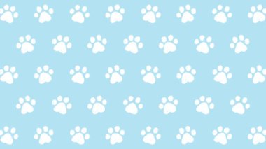 El çizimi pati pedleri örnekleme arkaplan seti (4 renk, 6 saniye döngü) 