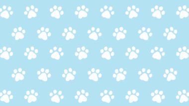 El çizimi pati pedleri örnekleme arkaplan seti (4 renk, 6 saniye döngü) 