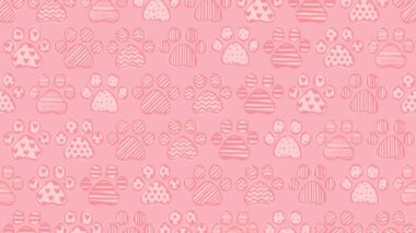 El çizimi pati izi desen arkaplanı (16 saniye döngü) pembe