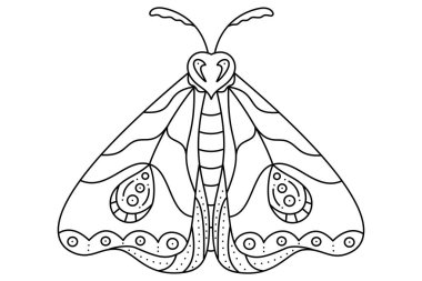 Çizgi sanatı kelebek boyama sayfası. Yetişkinlerin ya da çocukların boyaması için yazdır. Basit vektör illüstrasyonu