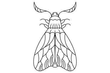 Çizgi sanatı kelebek boyama sayfası. Yetişkinlerin ya da çocukların boyaması için yazdır. Basit vektör illüstrasyonu