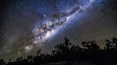 Yıldızlı samanyolu manzarası. Yüksek kalite fotoğraf