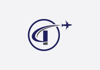 Tur ve seyahat logosu tasarımı, havayolu acentesi sembolü ve havacılık şirketinin harfli monogram logo vektörü