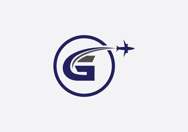 Tour Travel Logo Design Airline Agency Symbol Aviation Company Monogram — Διανυσματικό Αρχείο