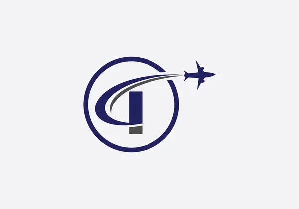 Tur Seyahat Logosu Tasarımı Havayolu Acentesi Sembolü Havacılık Şirketinin Harfli Stok Vektör