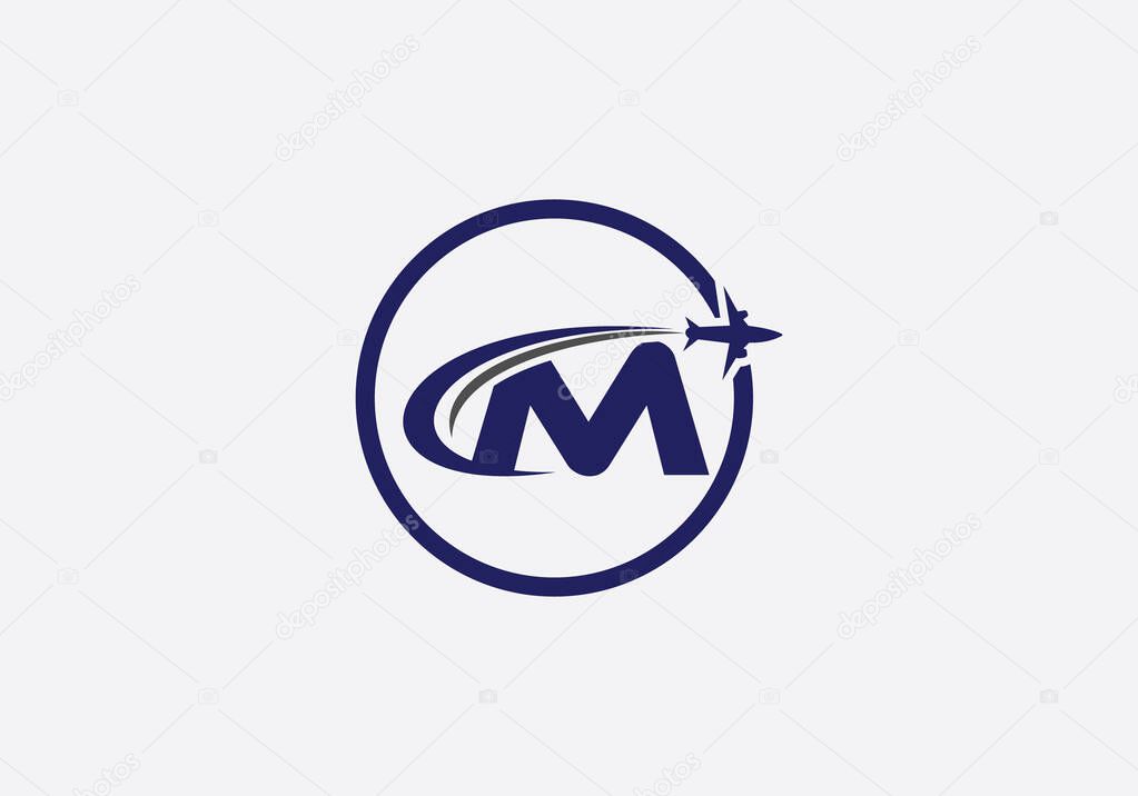 Tour and travel logo design, Airline agency symbol and aviation company monogram logo vector with letters
