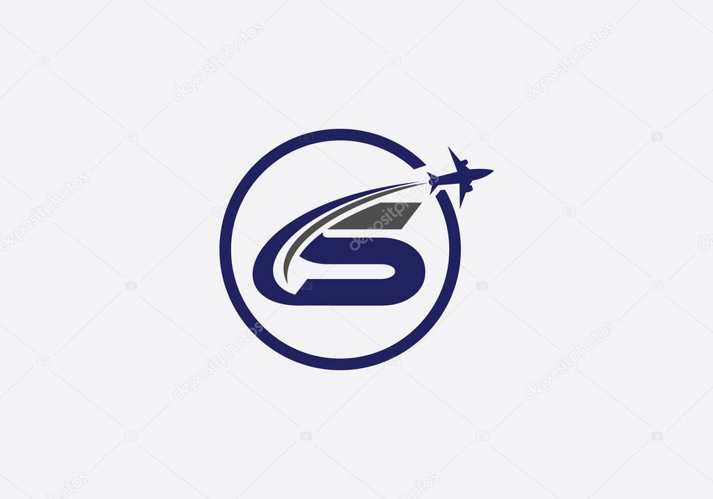 Tour and travel logo design, Airline agency symbol and aviation company monogram logo vector with letters