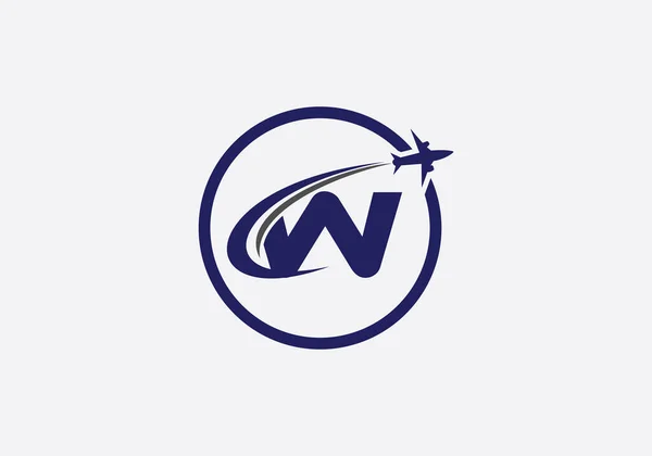 Tour Travel Logo Design Airline Agency Symbol Aviation Company Monogram —  Vetores de Stock