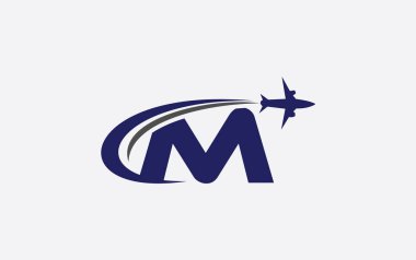 Tur ve seyahat logosu tasarımı, havayolu acentesi sembolü ve havacılık şirketinin harfli monogram logo vektörü
