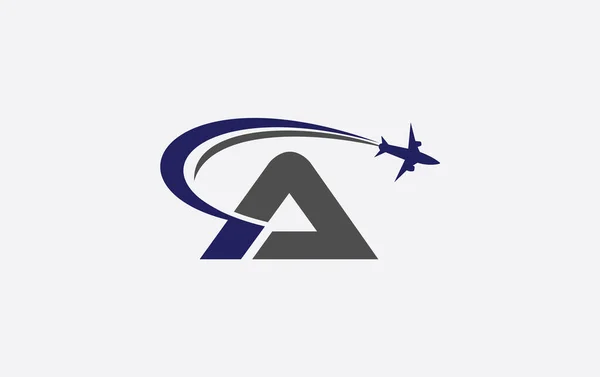 Tour Travel Logo Design Airline Agency Symbol Aviation Company Monogram — Stockvektor