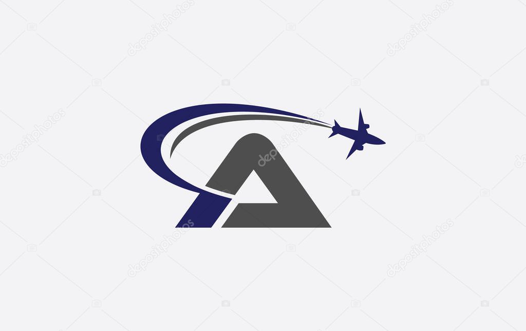 Tour and travel logo design, Airline agency symbol and aviation company monogram logo vector with letters