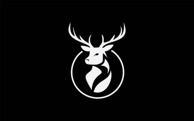 Deer logo. Unique Deer head logo and deer animal art design vector