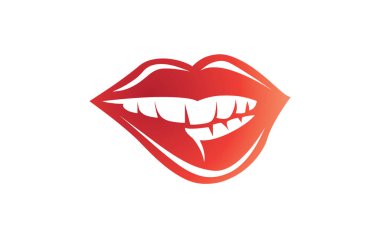 Sexy hot lips bite sign vector. Sexy lips icon and symbol design vector