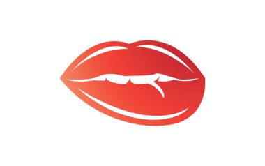 Sexy hot lips bite sign vector. Sexy lips icon and symbol design vector