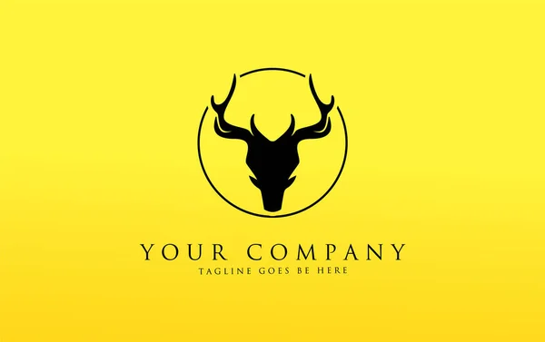 Logo Ciervo Único Venado Cabeza Logo Venado Arte Animal Diseño — Vector de stock