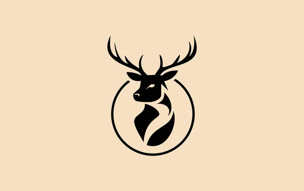 Logotipo Veado Logotipo Cabeça Veado Único Vetor Design Arte Animal — Vetor de Stock