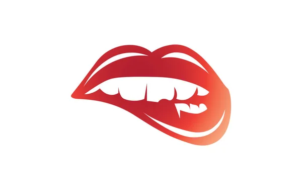 Sexy Hot Lips Bite Sign Vector Sexy Lips Icon Symbol — ストックベクタ