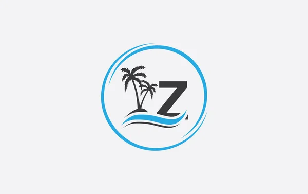 Logo Gelombang Air Alam Dan Ikon Pantai Vektor Desain Logo - Stok Vektor