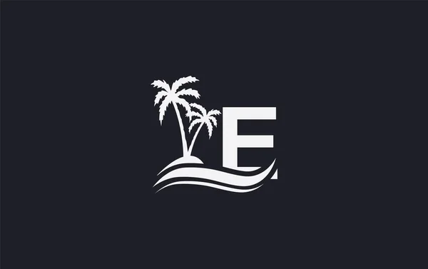Nature Water Logo Wave Beach Tree Icon Vector Art Logo — Image vectorielle