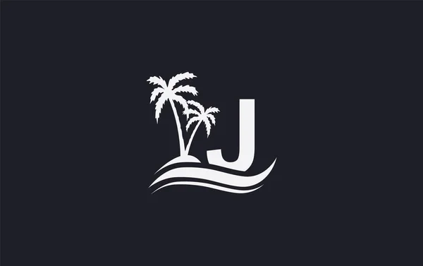 Nature Water Logo Wave Beach Tree Icon Vector Art Λογότυπο — Διανυσματικό Αρχείο