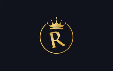 Royal vintage golden jewel crown vector and gold crown logo, art and symbol with the letter and alphabets. Letter and alphabets vector logo designing