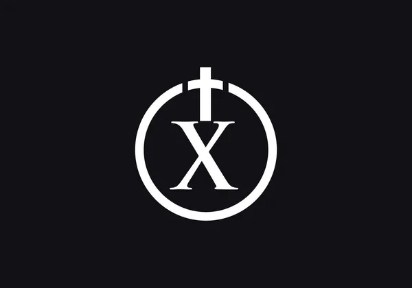 Design Kostelního Křesťanského Loga Znak Křížem Svatou Biblí Christian Podepsat — Stockový vektor