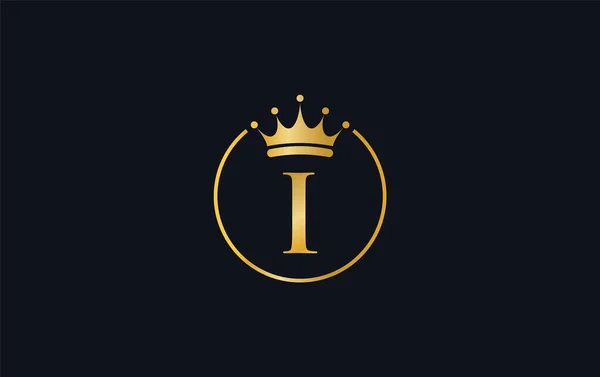 Royal Vintage Gouden Juweel Kroon Vector Gouden Kroon Logo Kunst — Stockvector