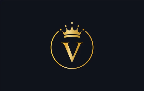 Royal Vintage Golden Jewel Crown Vector Gold Crown Logo Art — Stock Vector