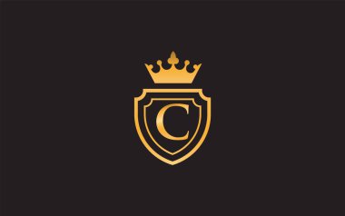 Crown and shield icons and royal, luxury symbol design vector. king and queen abstract geometric logo with letters and alphabets