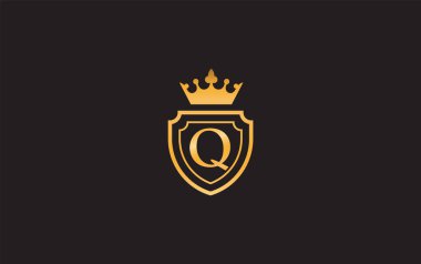 Crown and shield icons and royal, luxury symbol design vector. king and queen abstract geometric logo with letters and alphabets