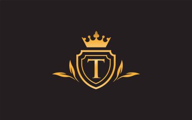 Crown vector and shield symbol icon and royal luxury shield monogram vector. King and queen abstract geometric logo design with letters and alphabets