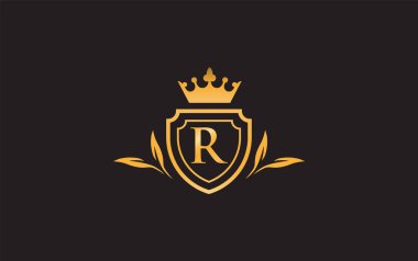 Crown vector and shield symbol icon and royal luxury shield monogram vector. King and queen abstract geometric logo design with letters and alphabets