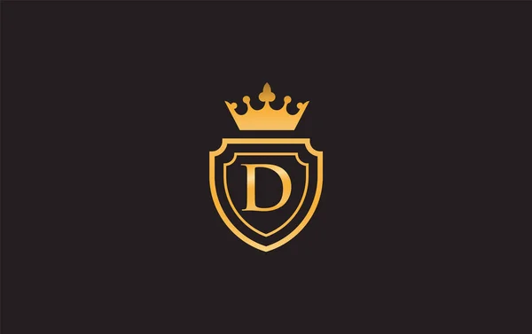Crown Shield Icons Royal Luxury Symbol Design Vector King Queen — Stok Vektör