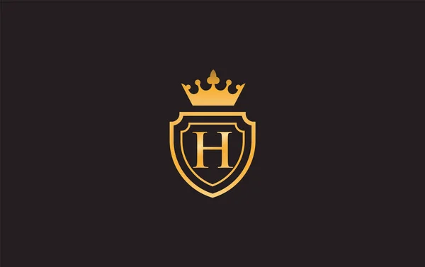 Crown Shield Icons Royal Luxury Symbol Design Vector King Queen — Vetor de Stock