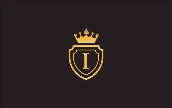 Crown Shield Icons Royal Luxury Symbol Design Vector King Queen — Stockvektor