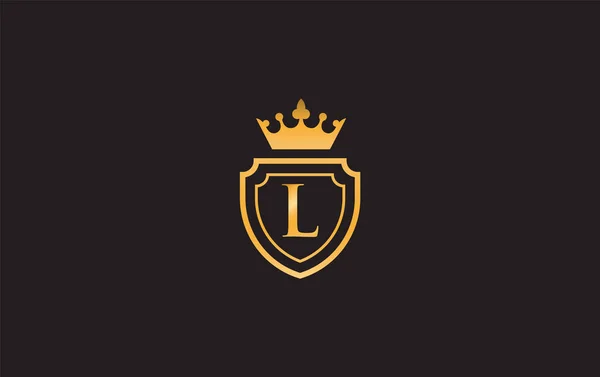 Crown Shield Icons Royal Luxury Symbol Design Vector King Queen — Stock vektor