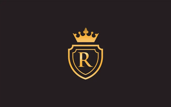 Crown Shield Icons Royal Luxury Symbol Design Vector King Queen — Διανυσματικό Αρχείο