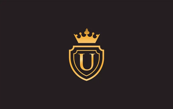 Ícones Coroa Escudo Real Vetor Design Símbolo Luxo Rei Rainha — Vetor de Stock