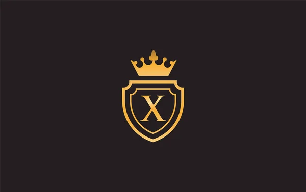 Koruna Štít Ikony Královské Luxusní Symbol Design Vektor Král Královna — Stockový vektor