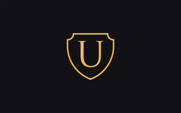 Símbolo Proteção Escudo Design Vetorial Monograma Escudo Luxo Real Escudo — Vetor de Stock