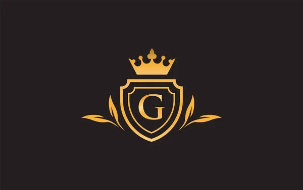 Crown Vector Shield Symbol Icon Royal Luxury Shield Monogram Vector — Stok Vektör