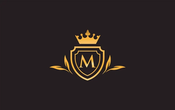 Crown Vector Shield Symbol Icon Royal Luxury Shield Monogram Vector — Archivo Imágenes Vectoriales