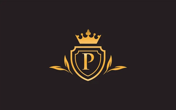 Crown Vector Shield Symbol Icon Royal Luxury Shield Monogram Vector — Vettoriale Stock