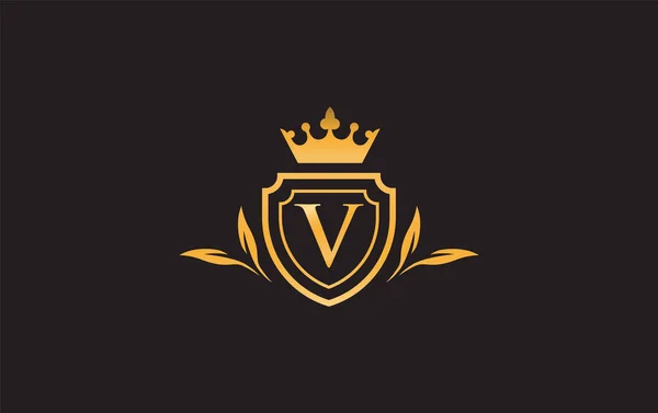 Crown Vector Shield Symbol Icon Royal Luxury Shield Monogram Vector — Stock vektor