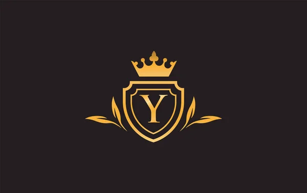 Коронний Вектор Значок Символу Щита Вектор Монограми Королівської Розкоші Король — стоковий вектор