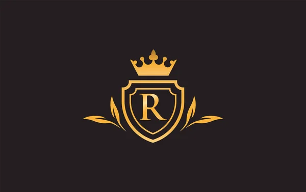 Crown Vector Shield Symbol Icon Royal Luxury Shield Monogram Vector — Stock Vector